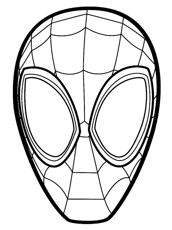 Spiderman masks Colouring page