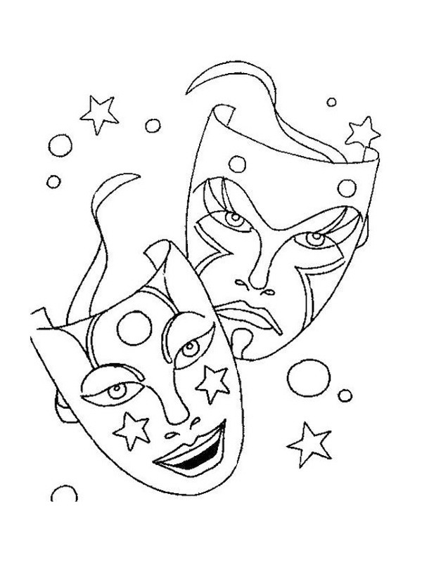Masks Colouring page