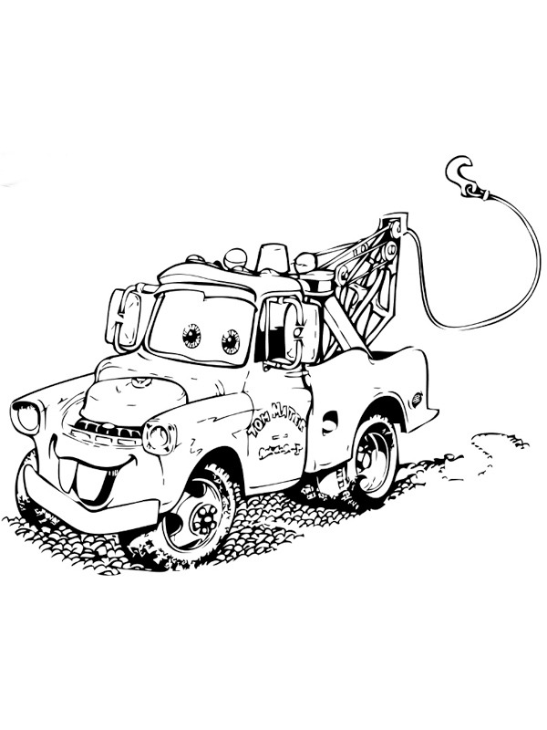 Tow Mater (Cars) Colouring page