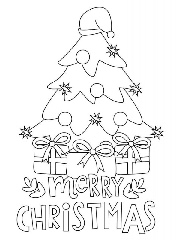Merry Christmas Colouring page