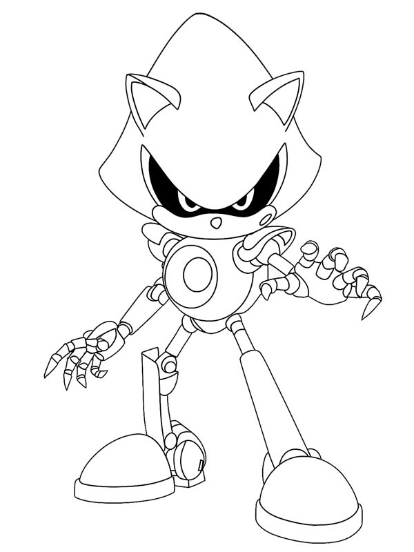 Metal Sonic Colouring page