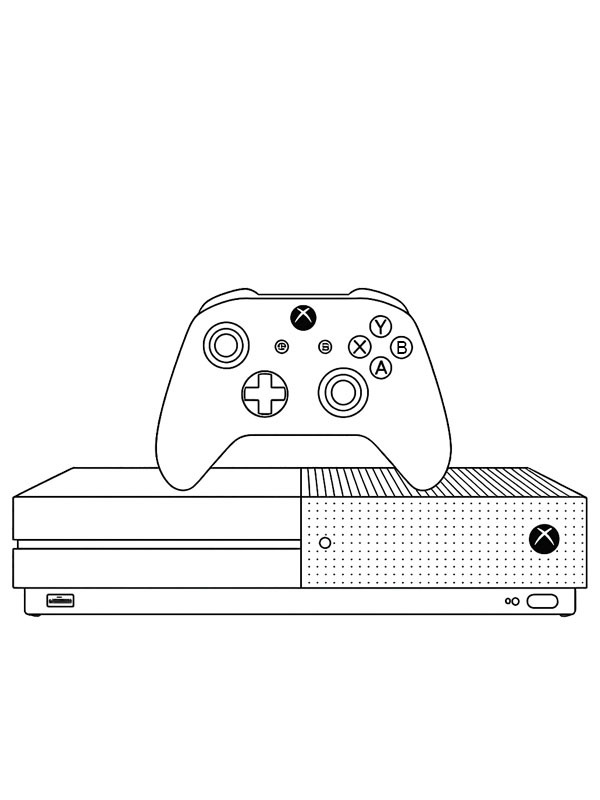 Microsoft Xbox One S Colouring page