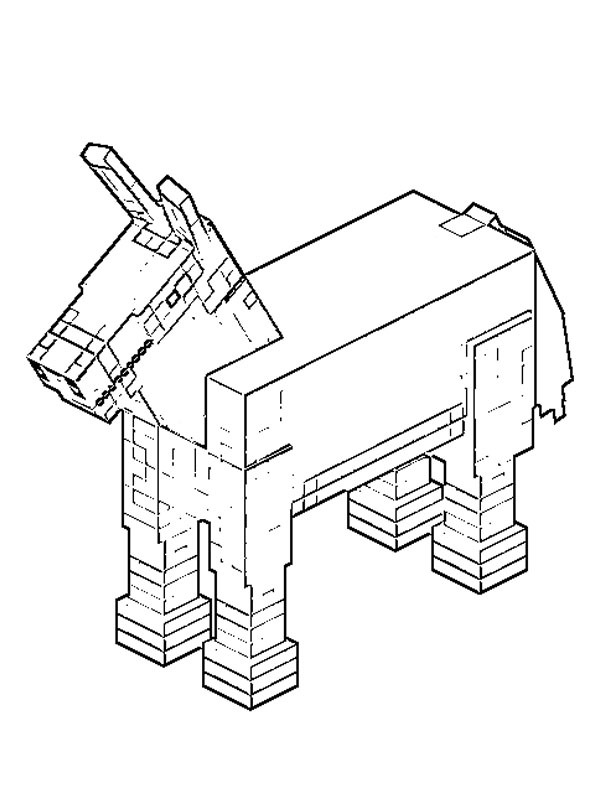 Donkey Minecraft Colouring page