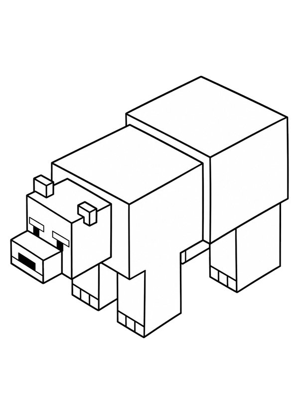 Minecraft polar bear Colouring page