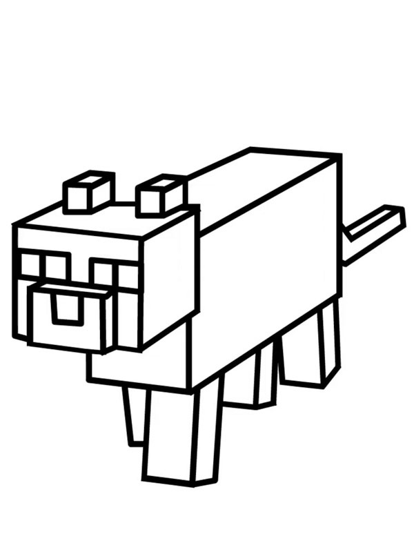 Minecraft cat Colouring page