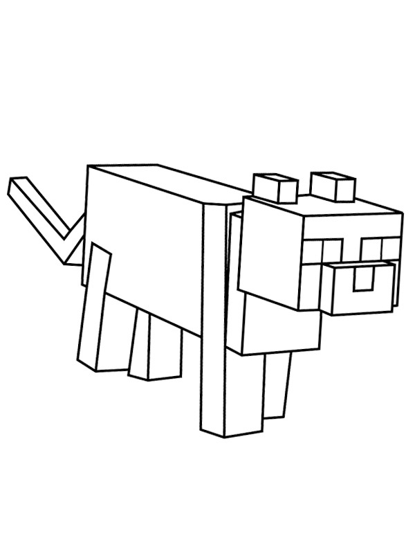 Minecraft Ocelot Colouring page