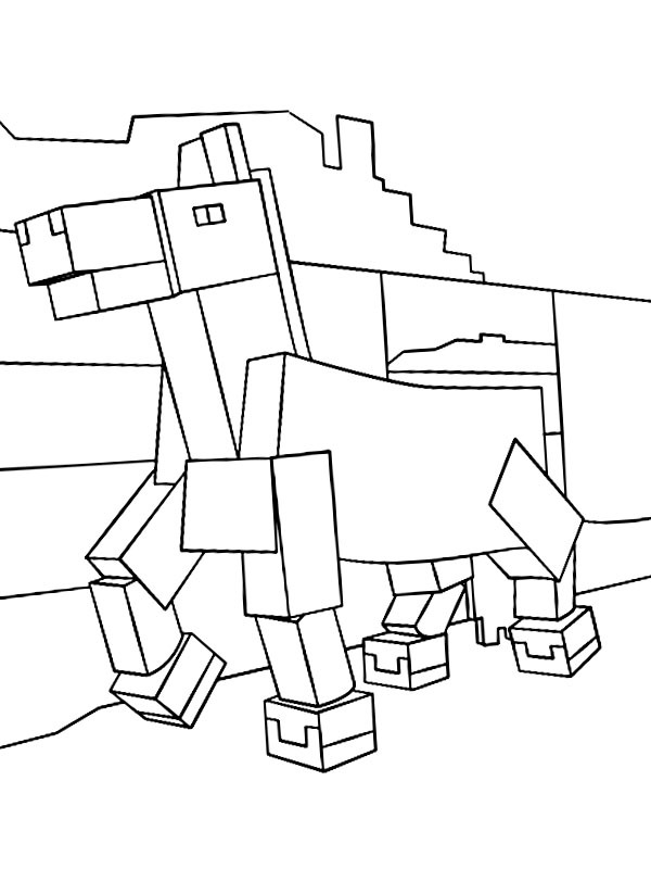 Minecraft horse Colouring page