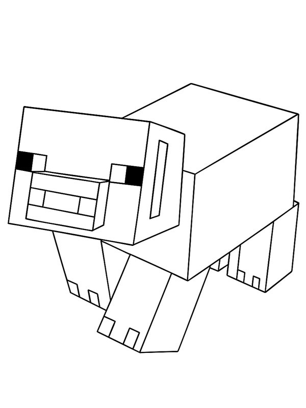 Minecraft pig Colouring page