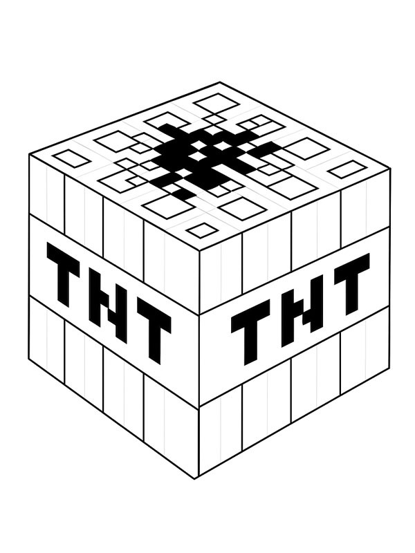 Minecraft TNT block Colouring page