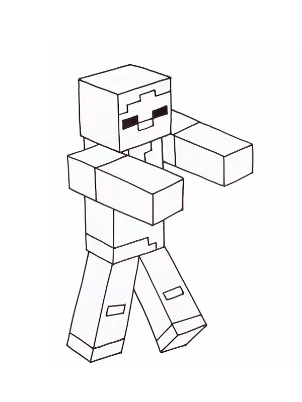 Minecraft Zombie Colouring page