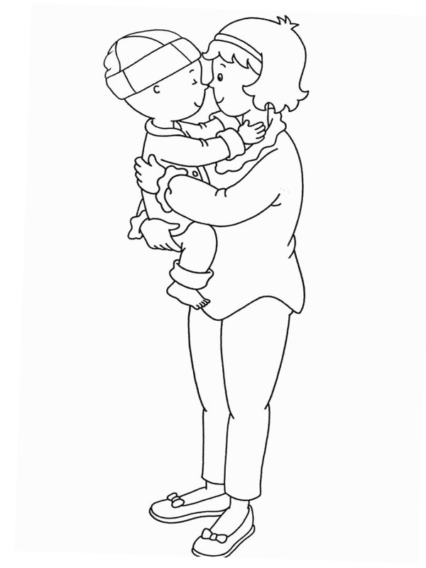 Mother and son Colouring page