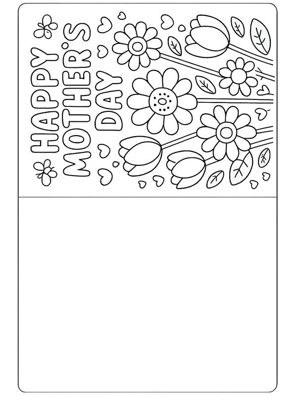 Mother's Day Card Colouring page