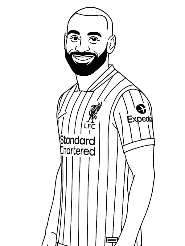 Mohamed Salah Colouring page