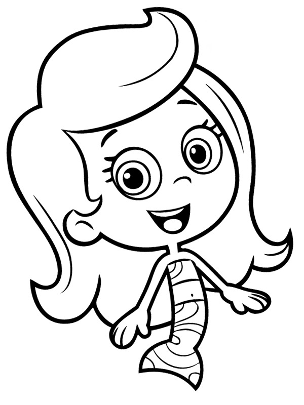 Molly Bubble Guppies Colouring page