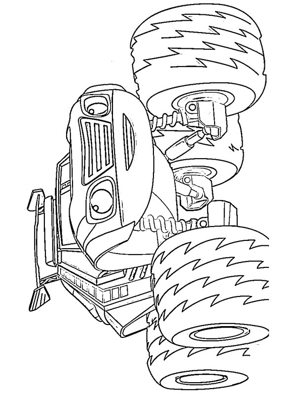 Monster truck Watts Colouring page