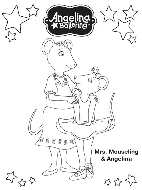 mouseling and angelina Colouring page