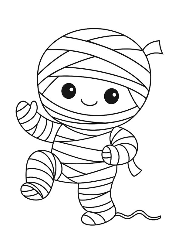 Mummy suit Colouring page