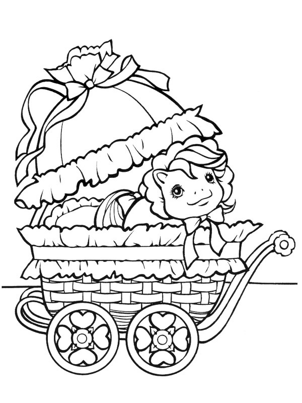 My little pony in the buggy Colouring page