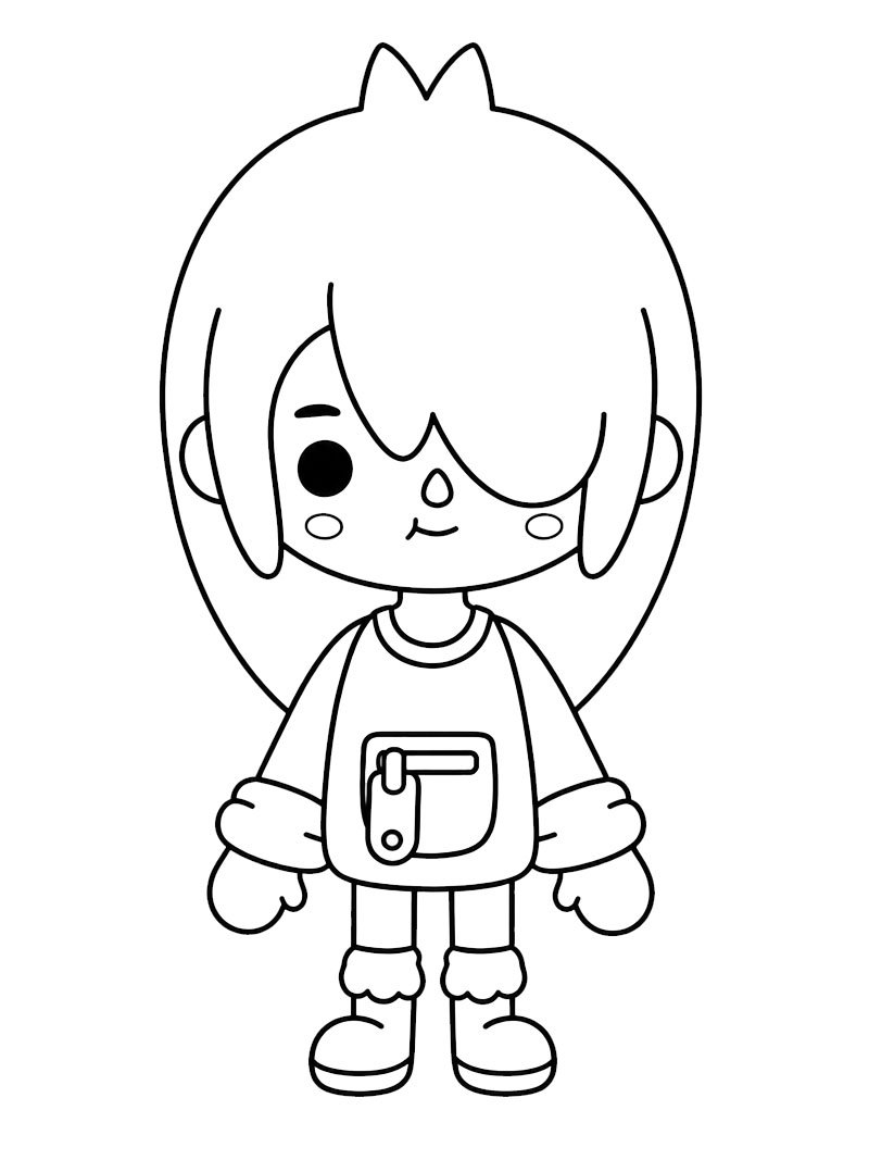 Nari (Toca Boca) Colouring page