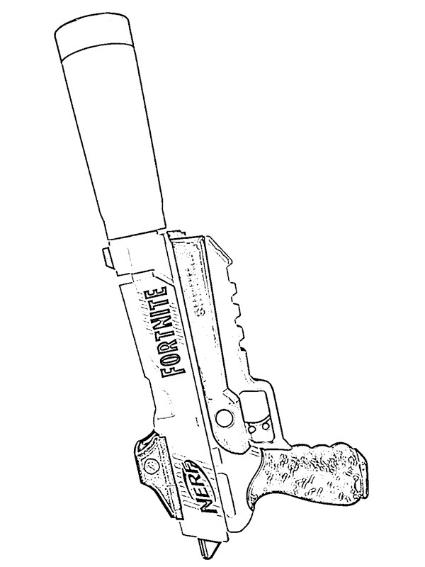 Nerf Fortnite Gun Colouring page