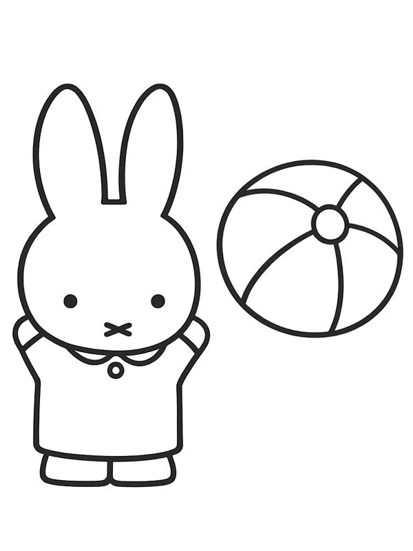 Miffy and the ball Colouring page