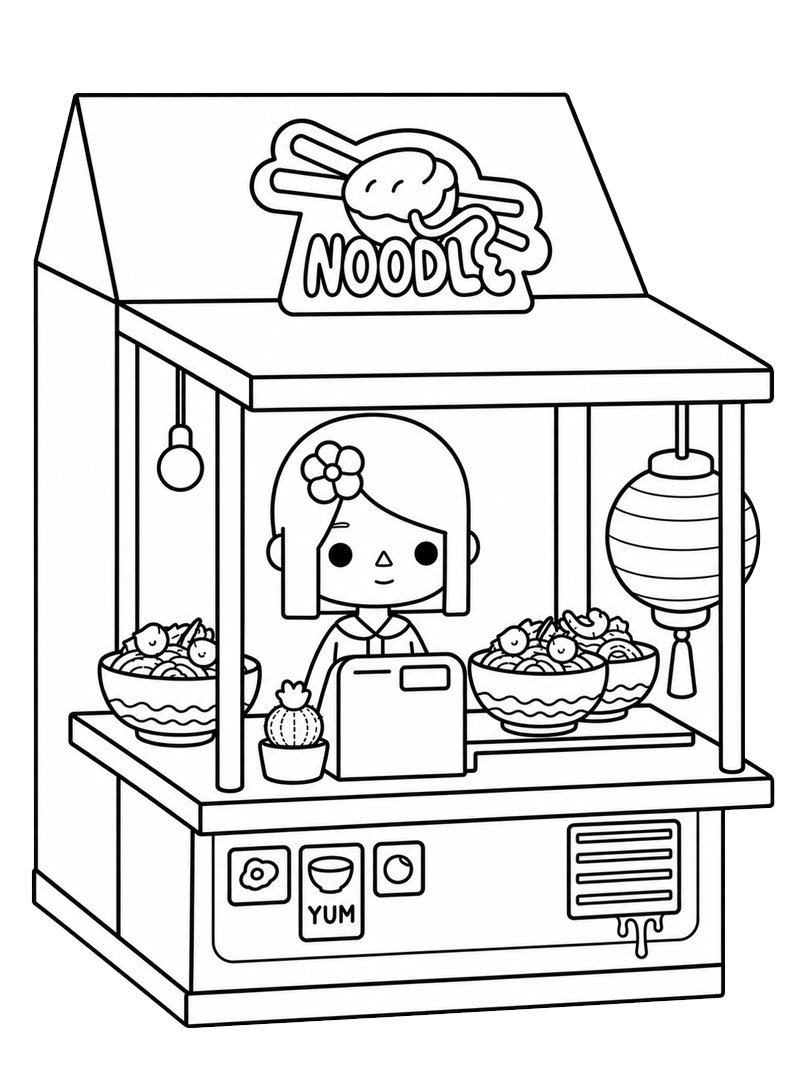 Noodle Restaurant (Toca Boca) Colouring page Noodle Restaurant (Toca Boca) Colouring page