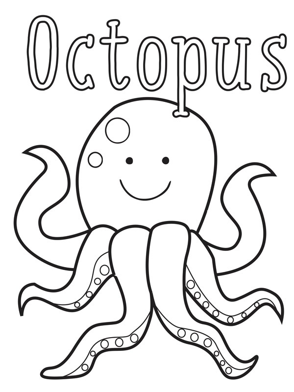 Octopus Colouring page