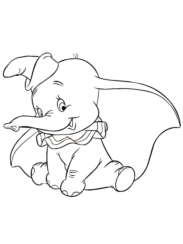 Elephant Dumbo Colouring page