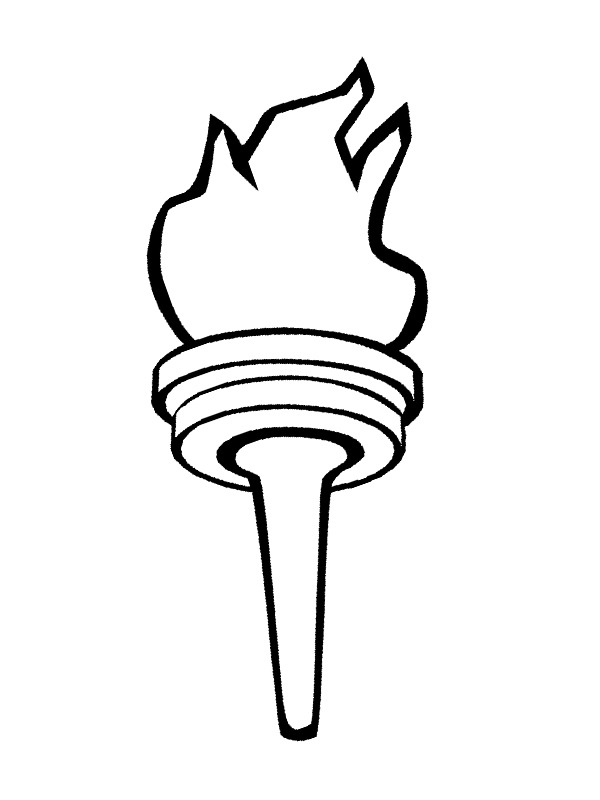 Olympic flame Colouring page