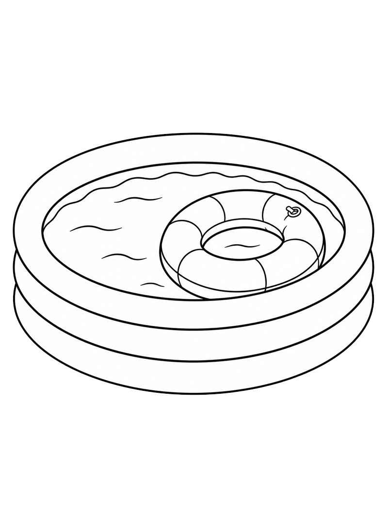 Inflatable Swimming Pool Colouring page