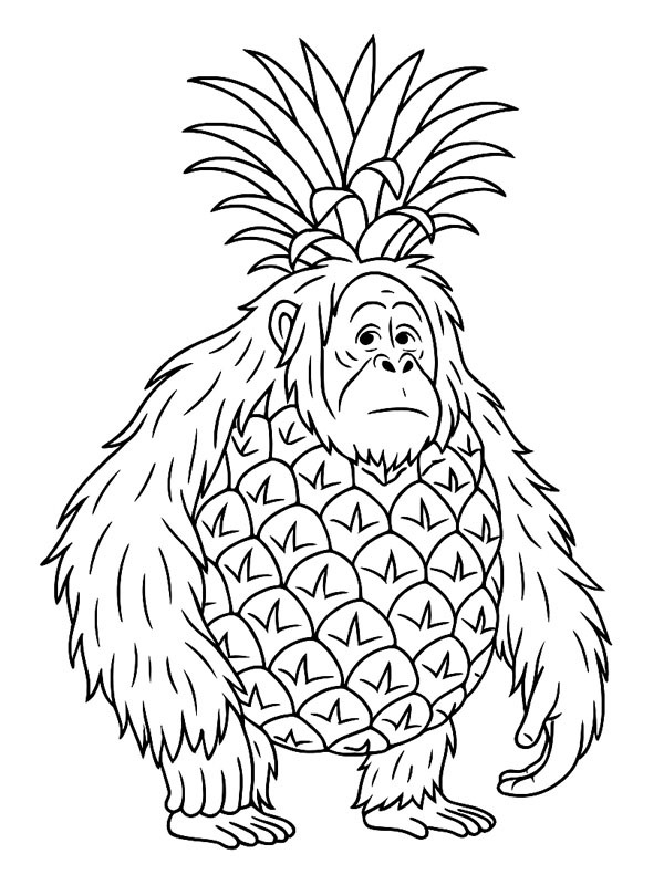 Orangutini Ananasini Colouring page