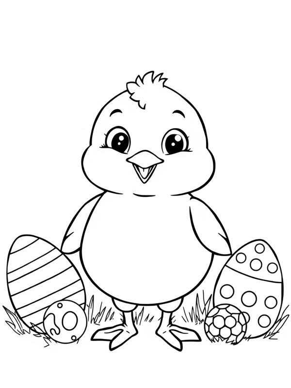 Easter Chick Colouring page