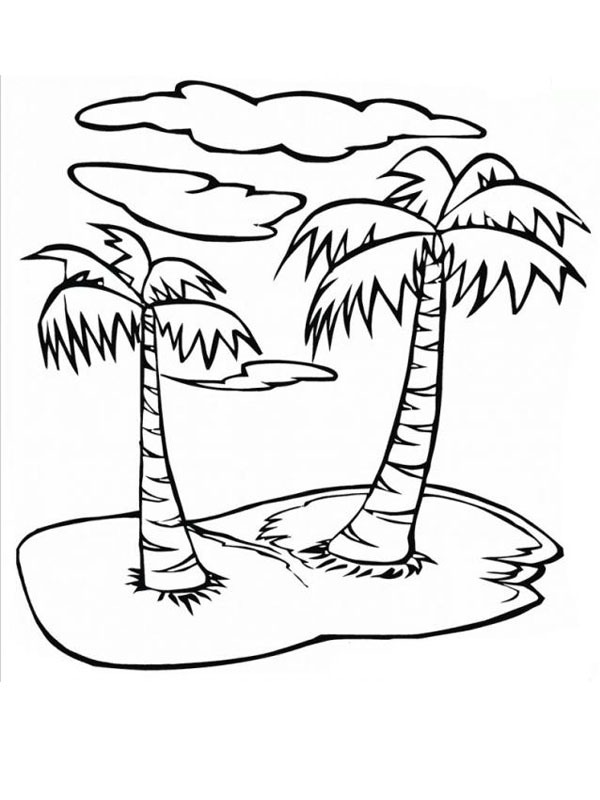 palm trees Colouring page