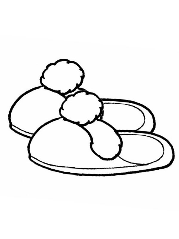 Slippers Colouring page