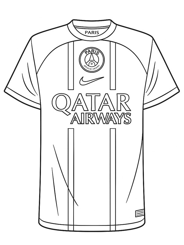 Paris Saint Germain Shirt Colouring page