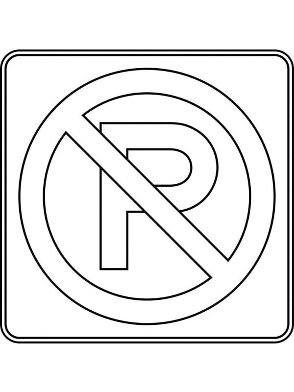 Parking prohibition Colouring page