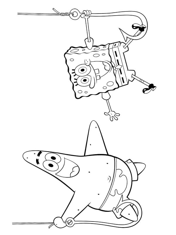 SpongeBob and Patrick Star Colouring page