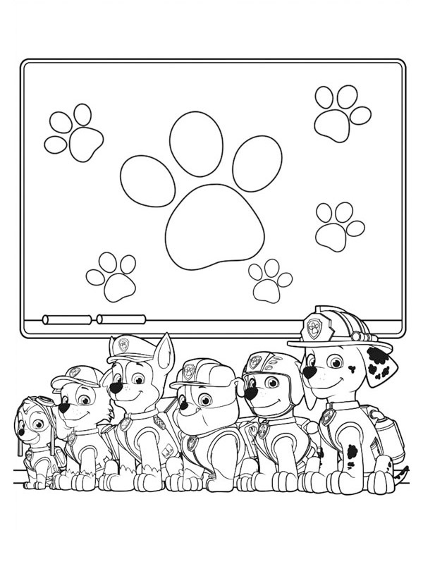 Team Paw Patrol Colouring page