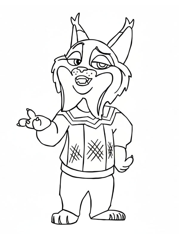 Pawbert Lynxley (Zootopia) Colouring page