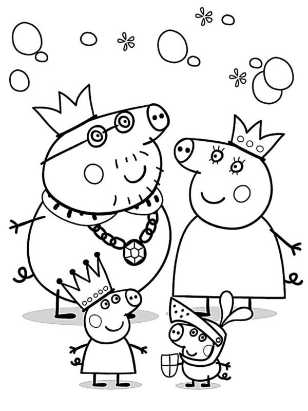 Peppa Pig&rsquo;s Family Colouring page