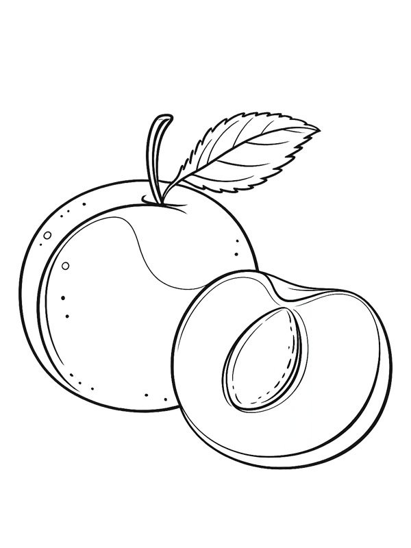 Peach Colouring page