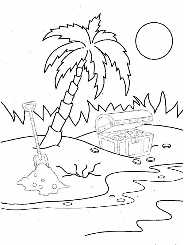 pirate island Colouring page