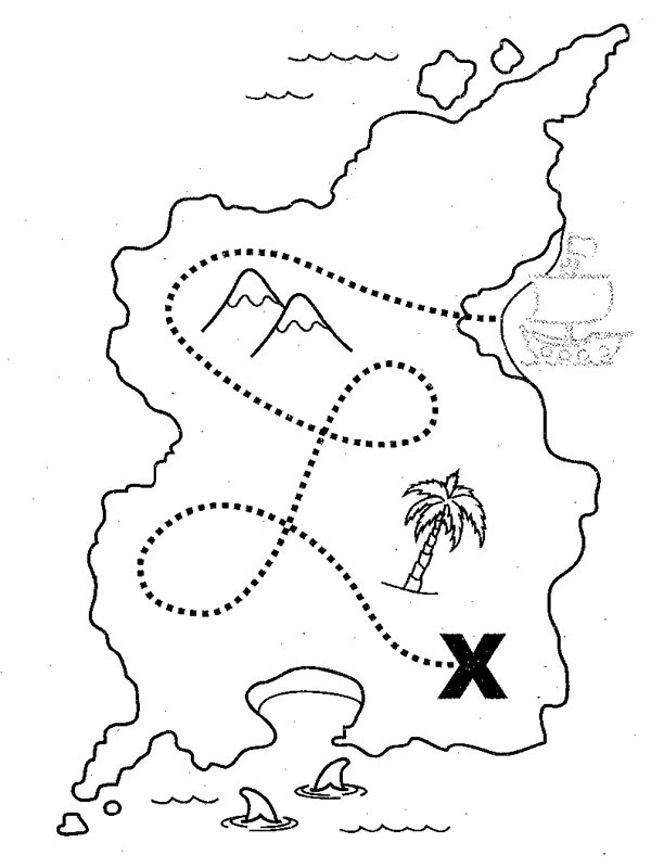 pirate map Colouring page