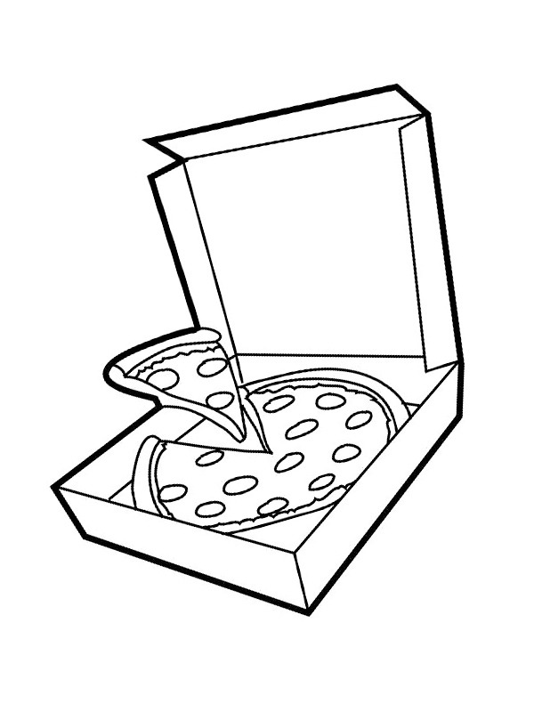 Pizza box Colouring page