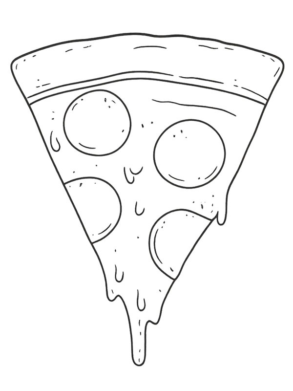 Pepperoni Pizza Slice Colouring page