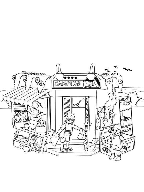 Playmobil Campground Colouring page