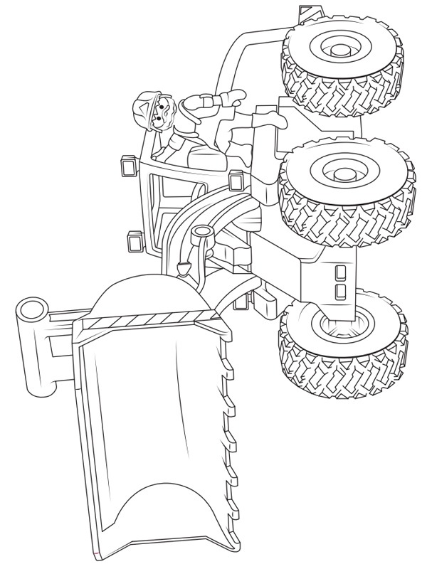 Playmobil wheel loader Colouring page