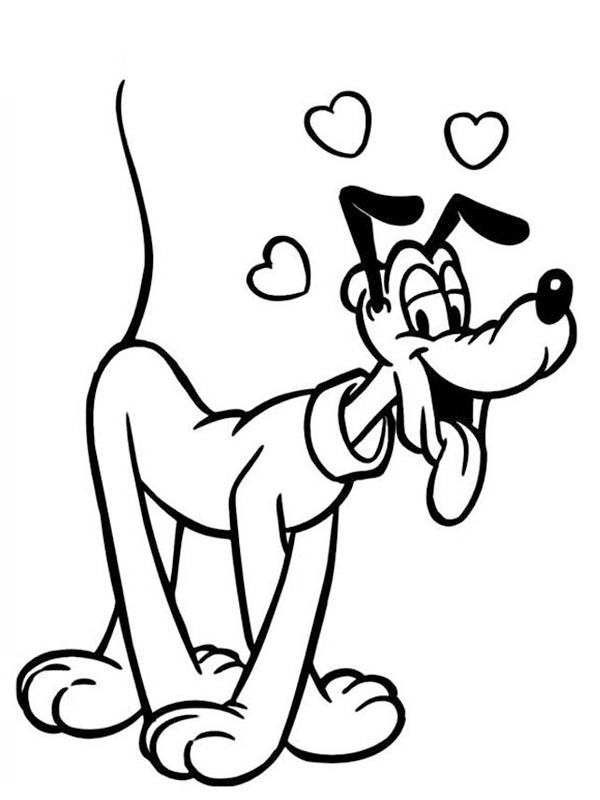 Pluto in love Colouring page