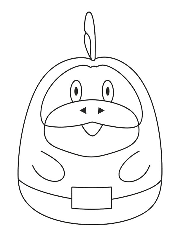 Pok&eacute;mon Fuecoco Squishmallows Colouring page