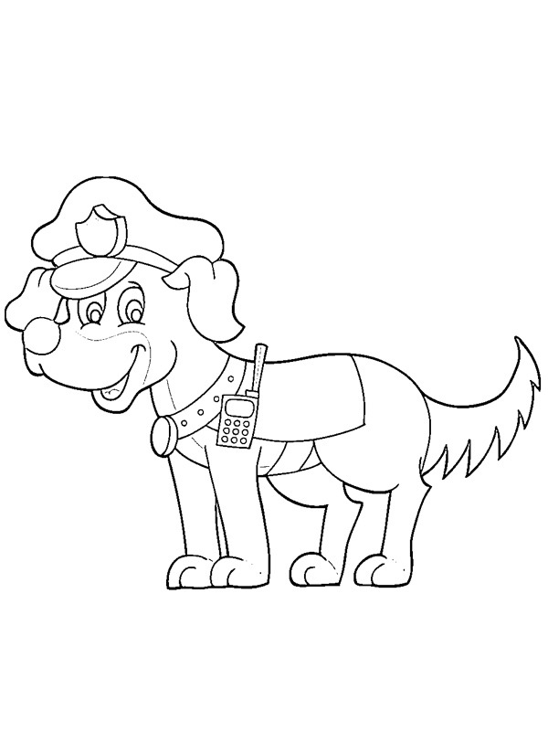 Police dog Colouring page